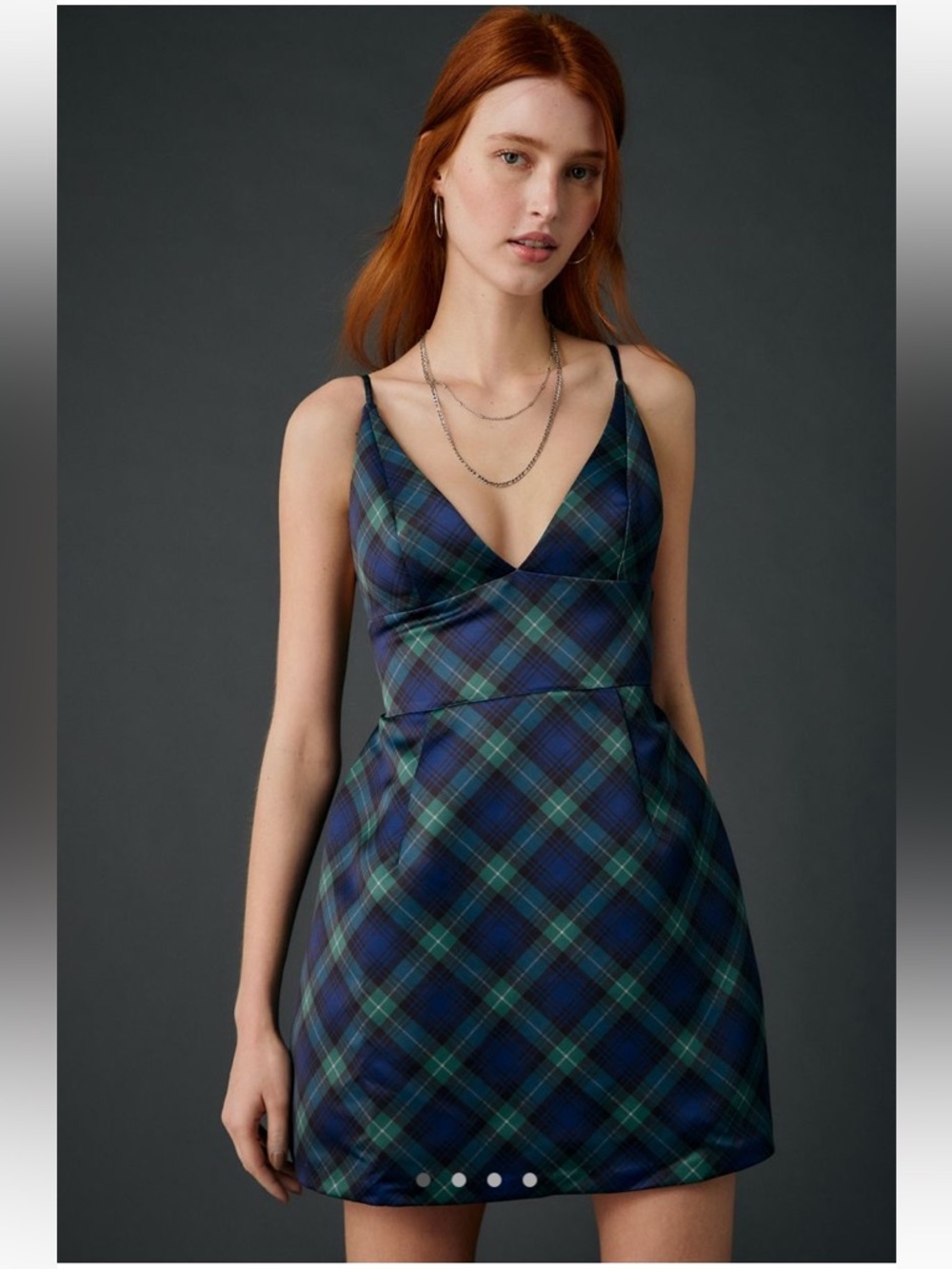 NWT Kimchi Blue Urban Outfitters Plaid Satin Mini Dress
